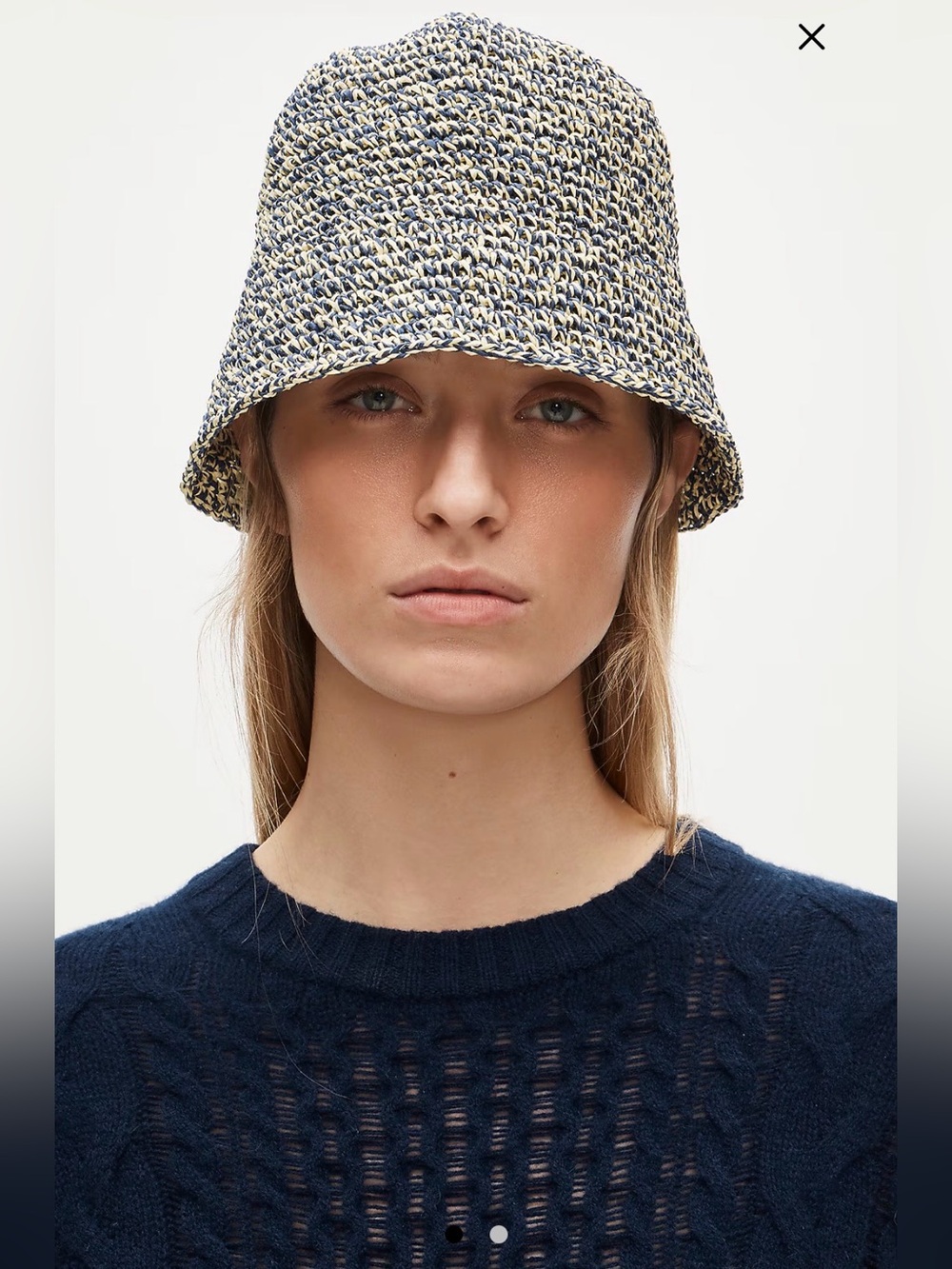J.Crew Handcrocheted marled straw hat